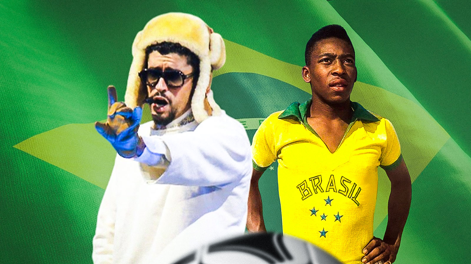 Bad Bunny with soccer legend Pele