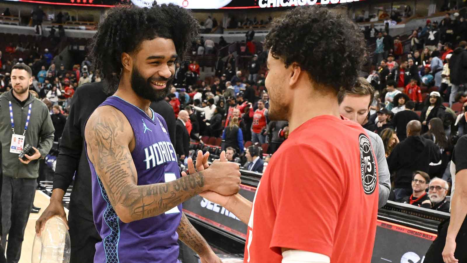 Hornets’ Coby White shares heartfelt postgame moment with ex-Bulls teammates